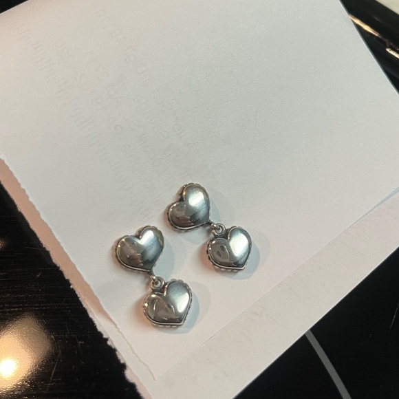 RARE LAGOS Vintage 925 Sterling Silver Drop Heart Earrings❣️❣️ - Picture 8 of 8